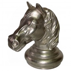 Tête de cheval en aluminium.