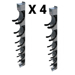 Lot de 4 paires de portes barre aluminium à fixer