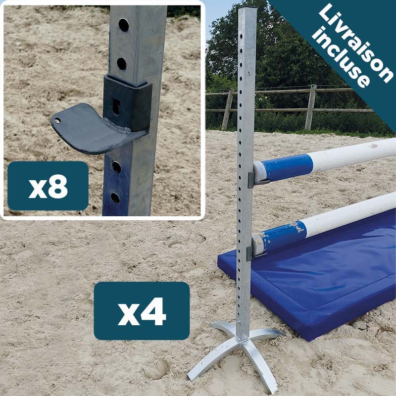 Lot de 4 chandelles en acier galvanisé + 8 cuillères