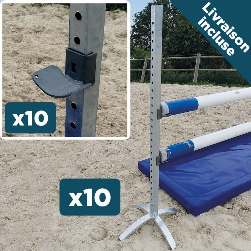 Lot de 10 chandelles en acier galvanisé + 10 cuillères