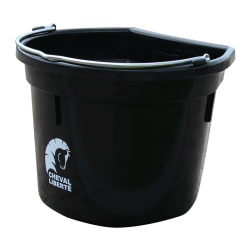 Seau dos plat avec anse 20L, coloris noir