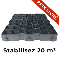 Lot de 20m² de dalle stabilisatrice alvéolaire de sol livré