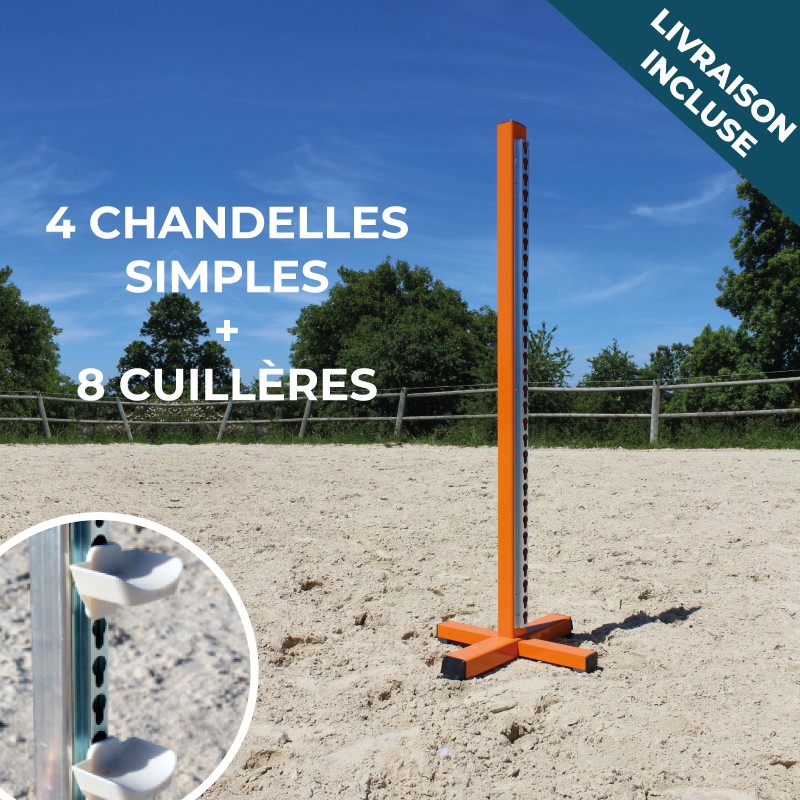 Lot de 4 chandelles Single + 8 cuillères