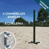 Lot de 4 chandelles Single + 8 cuillères