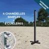Lot de 4 chandelles Single + 8 cuillères