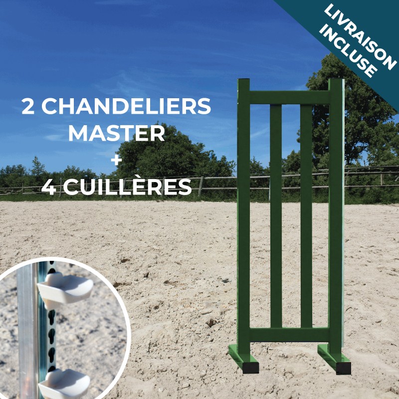 Lot de 2 chandeliers Master + 4 cuillères