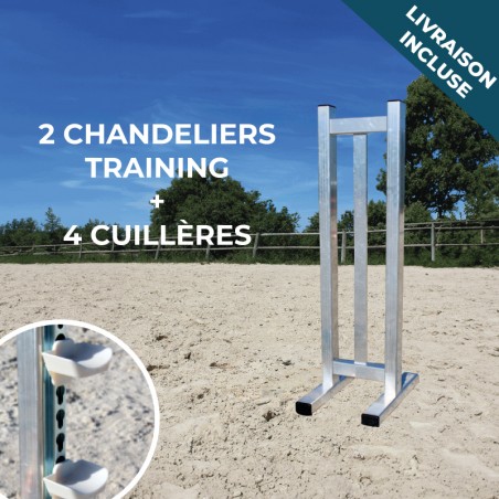 Lot de 2 chandeliers Training + 4 cuillères